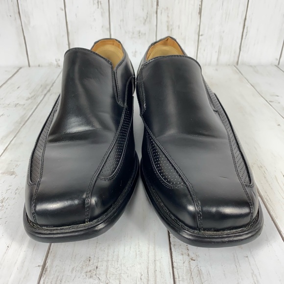 Winston Mens Dress Shoes Size 9 Slip On Oxford Loafers Black Synthetic Leather - Picture 4 of 10